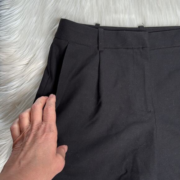 Zara Black High Waist Flat Front Shorts - Picture 3 of 6